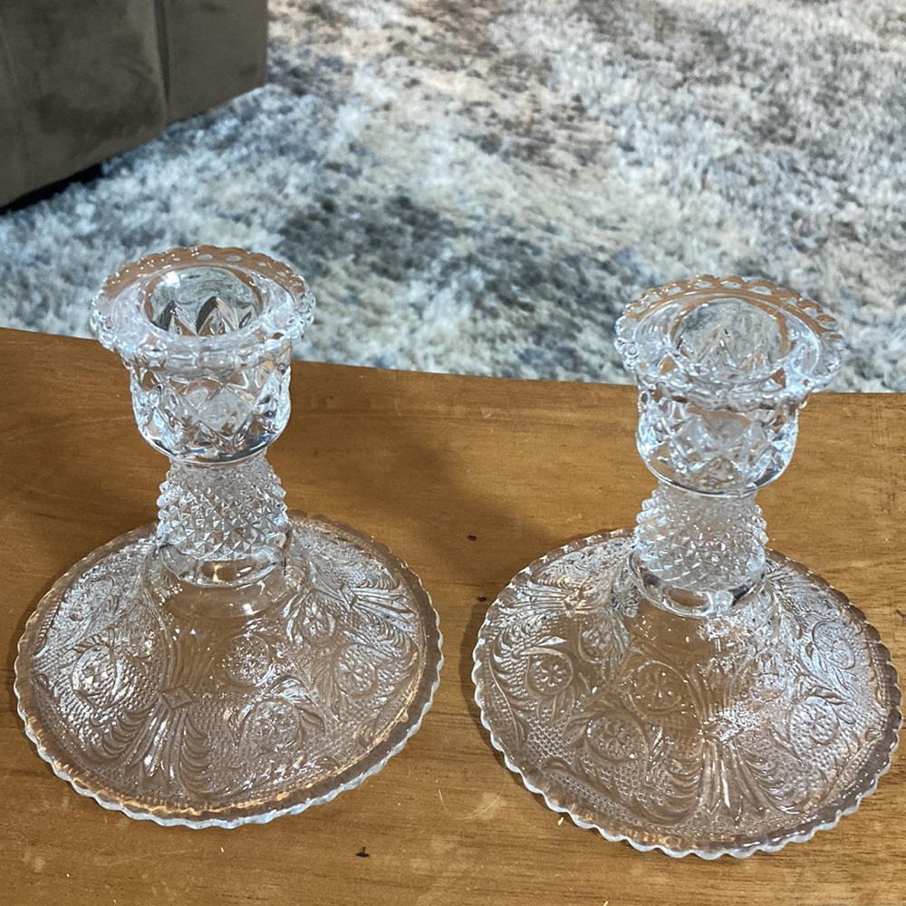 Duncan and Miller vintage set of single candle sticks